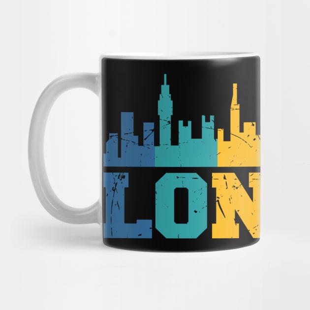 London Retro Skyline UK by Foxxy Merch